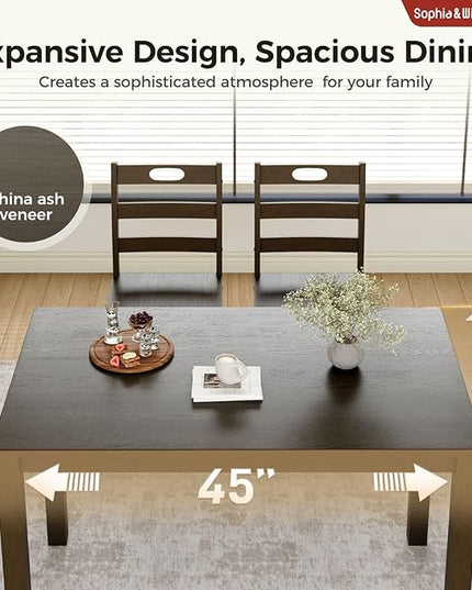 Sophia & William 5 Piece Dining Table Set for 4, Wood Kitchen Table and Chairs,Space-Saving Farmhouse Dining Sets,Dark Walnut