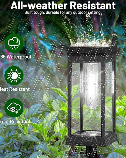 BesLowe 【Upgraded】 Solar Pathway Lights Outdoor, 12-Pack Large LED Solar Light Outdoor Waterproof, Super Bright Outside Lights for Yard, Sun-Powered Landscape Lighting for Garden Walkway, Cool White