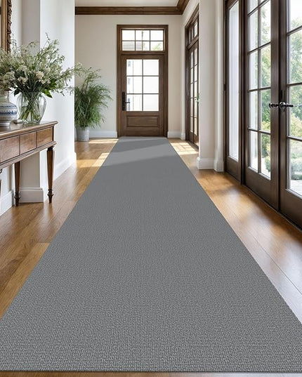 KOZYFLY Washable Runner Rug 3x20 ft Hallway Kitchen Runner Rugs with Rubber Backing Bobo Non Slip Entryway Runner Indoor, Long Carpet Runners for Hall Kitchen Entryway, Grey