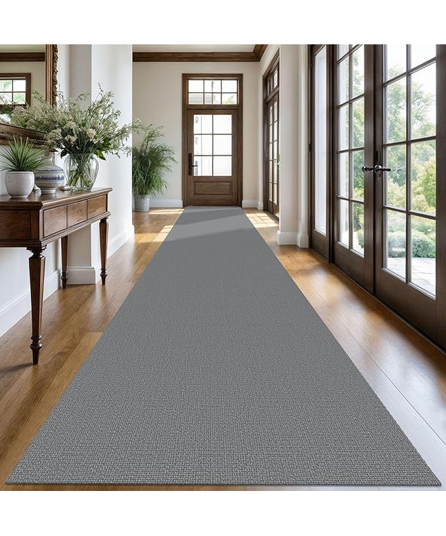 KOZYFLY Washable Runner Rug 3x20 ft Hallway Kitchen Runner Rugs with Rubber Backing Bobo Non Slip Entryway Runner Indoor, Long Carpet Runners for Hall Kitchen Entryway, Grey
