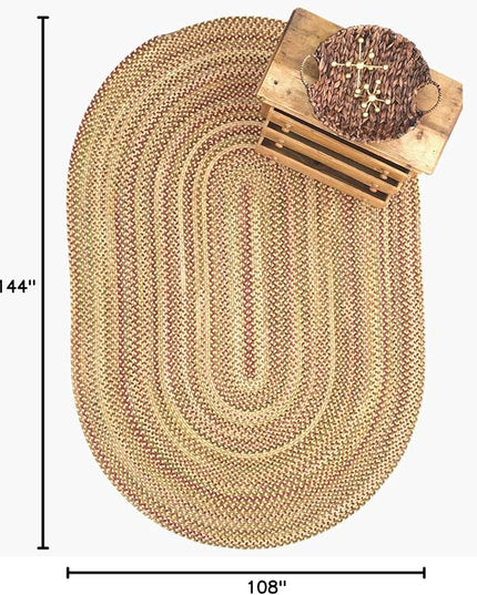 Capel American Heritage Harvest Gold 9' 0" X 12' 0" Oval Braided Rug