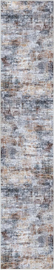 IOHOUZE Abstract Runner Rug 2x10 Ft Washable Runners for Hallways, Non Slip Kitchen Runner Printed Faux Wool Entryway Runner Indoor, Modern Abstract Floor Carpet for Hall Kitchen, Orange Grey