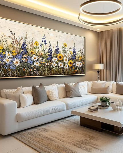 ERQINHUA Farmhouse Wall Decoration For Living Room Large Canvas Wall Art For Bedroom Office Mural Boho Flowers Watercolour Restaurant Wall Pictures Printing Artwork Home Decor 32x72 In Wood Framed