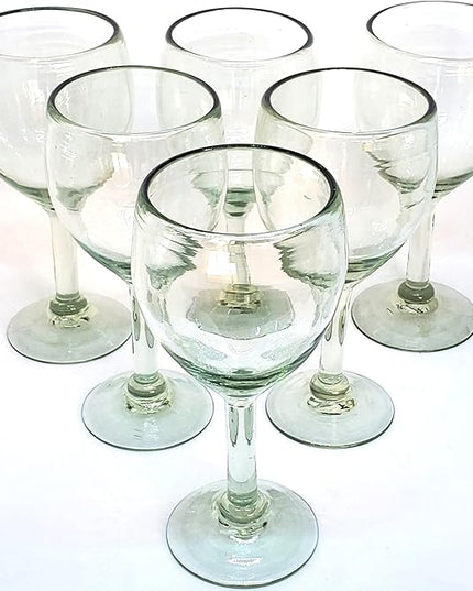 Clear 13 oz Wine Glasses (set of 6), Recycled Glass, Lead-free, Toxin-Free (13 oz Wine)