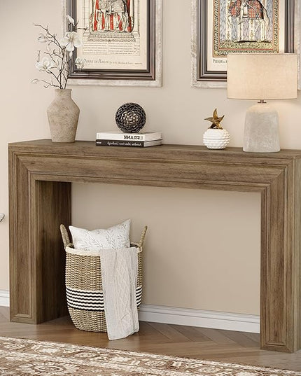 Rresyet 55 Inch Long Console Table, Sofa Table Behind Sofa, Wooden Entryway Table, Farmhouse Entryway Table for Entry, Hallway, Living Room (Wood)
