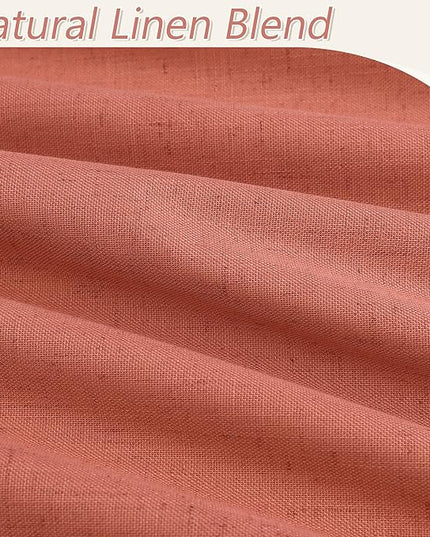 Guken 100% Blackout Curtains 108 Inch Length 2 Panels Set for Living Room Bedroom Back Tab Thermal Insulated Black Out Linen Drapes Room Darkening Coral,52x108
