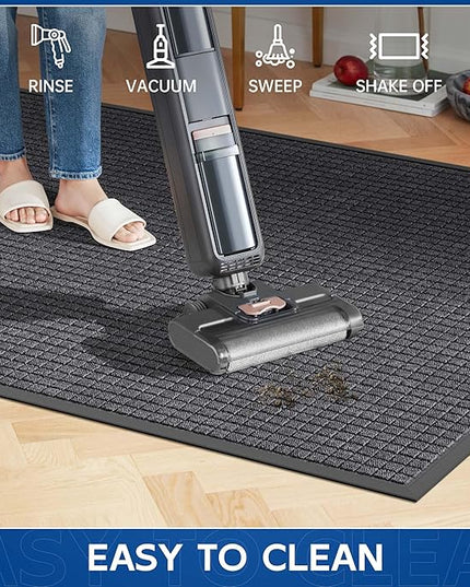 Durable Front Door Mat, 72" x 24" Heavy Duty Indoor Outdoor Doormat for Entryway, Non-Slip Rubber Backing, Stain and Fade Resistant Commercial Floor Mat for Home Office Entry