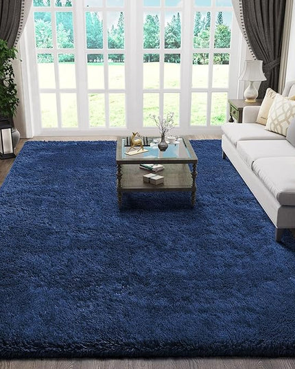 Ophanie 6x9 Blue Rugs for Living Room, Large Fluffy Shag Fuzzy Plush Soft Area Rugs, Floor Shaggy Navy Carpets for Bedroom, Carpet for Kids Boys Girls Dorm Nursery Home Decor Aesthetic