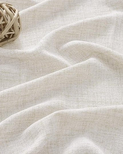 RAIN CITY Linen Pinch Pleated Curtains 90 Inches Long Set of 2, 42 Inch Wide Semi Sheer Light Filtering Drapes for Bedroom Living Room Home Decor,Back Tab Panels with Hooks,W42 x L90,Natural Color