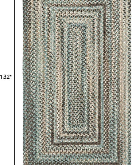 Capel American Heritage Slatewood 8' 0" X 11' 0" Concentric Rectangle Braided Rug