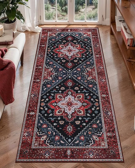 Ciicool Washable Runner Non Slip, 2'x6' Hallway Rug Vintage Kitchen Rugs Carpet for Bedroom Laundry Bathroom Decor