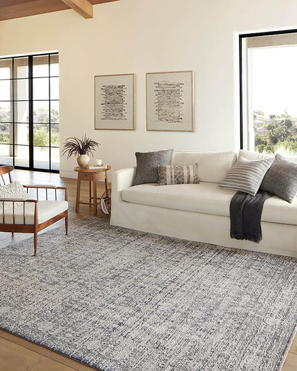 Loloi Amber Lewis Alie Collection ALE-03 Charcoal/Dove 5'-3'' x 5'-3'', .13'' Pile Height, Round Area Rug