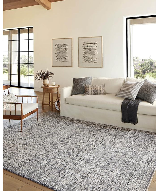 Loloi Amber Lewis Alie Collection ALE-03 Charcoal/Dove 5'-3'' x 5'-3'', .13'' Pile Height, Round Area Rug