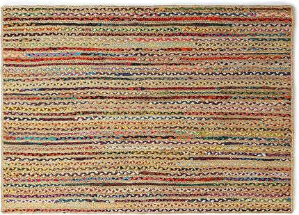 REDEARTH · Jute Cotton Chindi Area Rug - 4'x6' Rectangular Rug, Handwoven, Non-Shedding, Soft & Durable – Multi Tones for Home Décor in Living Room, Dining Room, Bedroom, Set of 2
