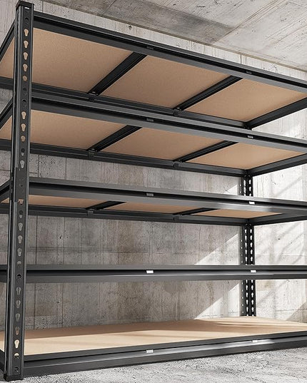 REIBII 48" W Garage Shelving 3020LBS Storage Shelves 5 Tier Heavy Duty Shelving Adjustable Garage Shelves for Basement, Warehouse, Commercial, Easy Assemble, 48" W x 72" H x 24" D