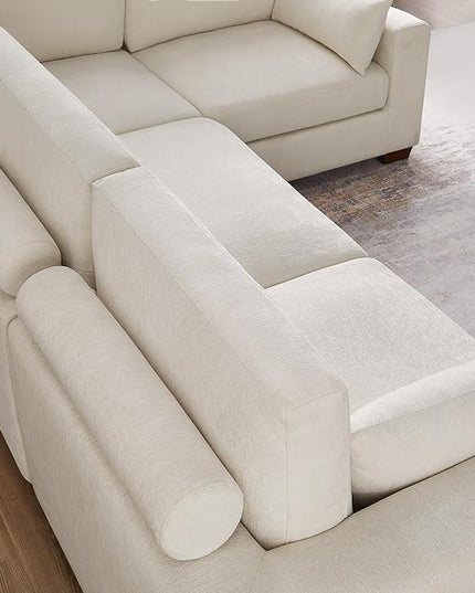 VANOMi Large Modular Sectional Sofa, Oversized Couch with Ottoman, Cloud Couch Deep Seat Sofa with Thick Cushion, Convertible Sectional Couches for Living Room Office Apartment