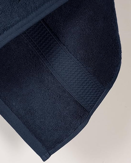 Superior Egyptian Cotton Pile Bath Towel Set of 2, Ultra Soft Luxury Towels, Thick Plush Essentials, Absorbent Heavyweight, Guest Bath, Hotel, Spa, Home Bathroom, Shower Basics, Navy Blue