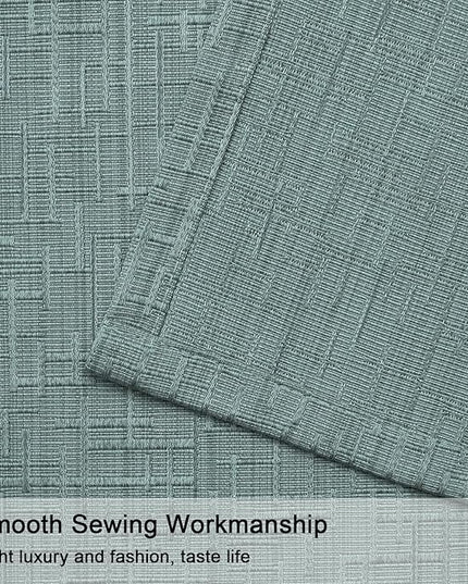 Jacquard Linen Curtains 63 inch Length 2 Panels Thick Faux Linen Blended Window Drapes Burlap Textured Curtains with Grommet for Living Room Bedroom Farmhouse (42x63 Lake Blue) Natural