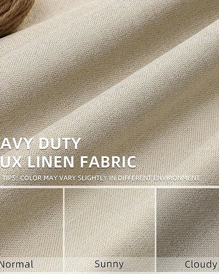 ChrisDowa 100% Blackout Natural Solid Solid Curtains 72 Inches Long 2 Panels for Bedroom Living Room,Farmhouse Room Darkening Thermal Insulated Soundproof Grommet Top Window Treatment Drapes,52x72