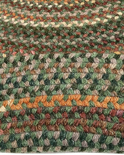 Capel American Heritage Green Multi 9' 0" X 12' 0" Oval Braided Rug