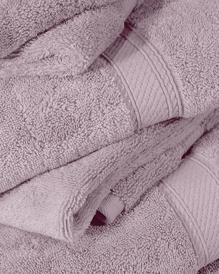 Superior Egyptian Cotton Pile 6 Piece Towel Set, Includes 2 Bath, 2 Hand, 2 Face Towels/Washcloths, Ultra Soft Luxury Towels, Thick Plush Essentials, Guest Bath, Spa, Hotel Bathroom, Purple