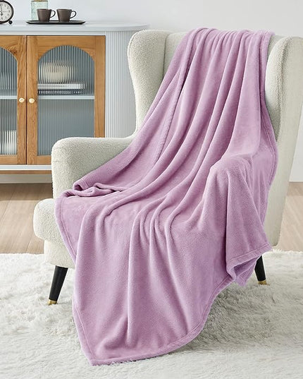 Bedsure GentleSoft Fleece Throw XL Blanket Light Purple - 300GSM Soft Lightweight Plush Cozy Blankets for Bed, Sofa, Couch, Travel, Camping, 50x70 inches