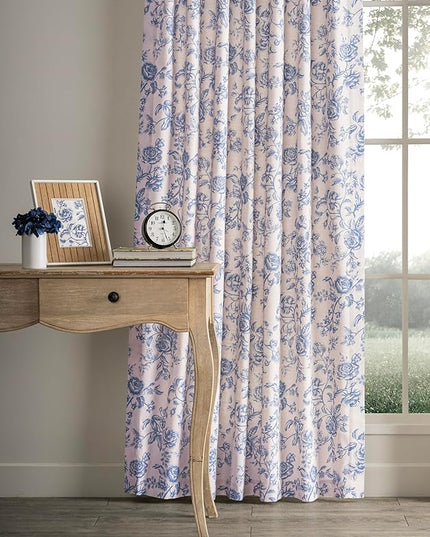 Maison d'Hermine Curtains for Living Room 100% Cotton 124 inch Length Two Panels Window Curtains for Bedroom with Loop & Rod Pockets - Roy, 50" W x 124" L
