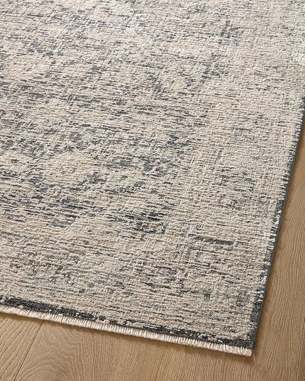 Loloi Amber Lewis Alie Collection ALE-05 Charcoal/Beige 7'-10'' x 7'-10'', .13'' Pile Height, Round Area Rug