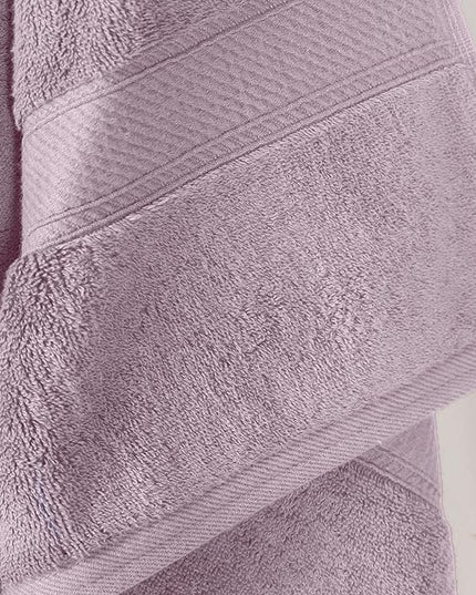 Superior Egyptian Cotton Pile Bath Towel Set of 2, Ultra Soft Luxury Towels, Thick Plush Essentials, Absorbent Heavyweight, Guest Bath, Hotel, Spa, Home Bathroom, Shower Basics, Purple