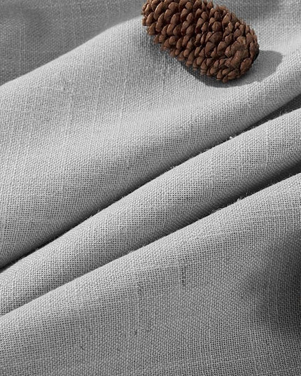 Joydeco Linen Curtains for Living Room,Light Filtering Rod Pocket Back Tab Semi Sheer Drapes Window Long Curtains 84 inches Long Ebony Grey