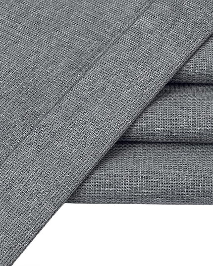 100% Blackout Linen Textured Curtains 84 Inch Length 2 Panels Set for Living Room, Bedroom, Light Weight Curtains with Grommets Top, Full Blackout Curtains Privacy Protection, Gray, 52" W x 84" L