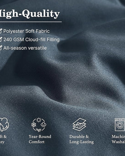 Monbix Oversized Queen Comforter Set - 7 Pieces Blue Grey Bed in a Bag Oversized Queen Bedding Sets with Comforters, All Seasons Down Alternative Comforter Bed Set with Sheets,Pillowcases & Shams