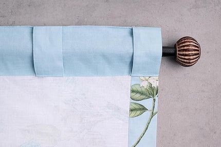 Maison d' Hermine Curtains for Living Room 100% Cotton 108 inch Length Two Panels Light Filtering Curtains for Bedroom Windows with Rod and Loop Pockets Drapes (Canne Pastel Blue, 50" W x 108" L)