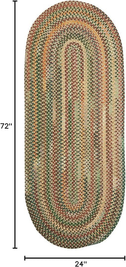 Capel American Heritage Tan Multi 2' 0" X 6' 0" Runner Oval Braided Rug