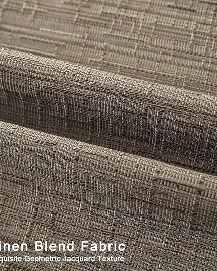 Extra Long Linen Curtains 144 inch Length 2 Panels Thick Faux Linen Blended Window Drapes Burlap Textured Curtains with Grommet for Living Room Farmhouse 12ft (52x144 Dark Coffee) Natural