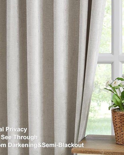 Vision Home Silver Gray Pinch Pleated Curtains Velvet Chenille Light Filtering Window Curtain Panels 108 inches for Living Room Bedroom Semi-Blackout Grey Pinch Pleat Drapes with Hooks 36" Wx108Lx2