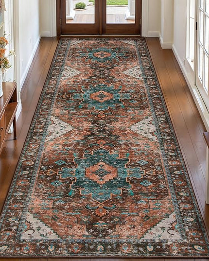 Ciicool 3x8ft Runner Non Slip Rug, Washable Runners Rug Non Shedding Pet Friendly Indoor Floor Long Carpet Hallway for Bathroom Kitchen Living Room Bedside