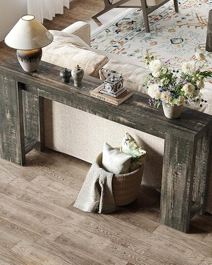 LITTLE TREE 70.9-Inch Long Console Table, Narrow Sofa Table Behind The Couch, Farmhouse Console Table for Living Room, Entryway, Hallway