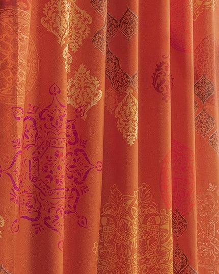 Maison d' Hermine Curtains for Living Room 100% Cotton 108 inch Length One Panel Light Filtering Curtains for Bedroom Windows with Rod and Loop Pockets Drapes (Versailles Louvre, 50" W x 108" L)