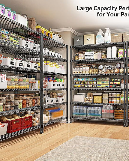 REIBII 75''H Storage Shelves Metal Shelving Unit, 6 Tier Wire Shelving for Pantry Shelves Adjustable 1200LBS Garage Shelving Heavy Duty Storage Rack for Kitchen Garage, 35.4''W*75''H*15.7" D