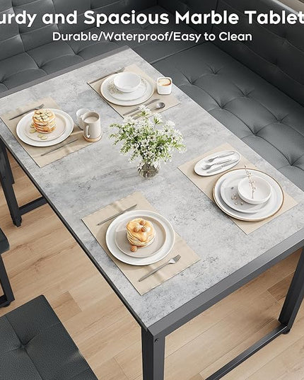 Brafab Corner Dining Table Set, 70 Inch Breakfast Nook Table Set with Upholstered Banquette, 5-Piece Corner Bench Dining Table Set, Gray
