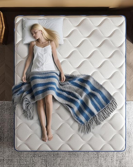 Full Mattress, 12 Inch Full Size Mattress in a Box, Double Mattress, Pocket Spring&Memory Foam, Medium, Motion Isolation, Fiberglass Free, CertiPUR-US Certified