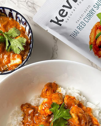 Kevin's Natural Foods Thai Red Curry Sauce - Paleo Simmer Stir-Fry Sauce, Gluten Free, No Preservatives, Non-GMO - 3 Pack