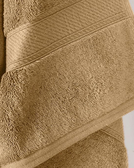 Superior Egyptian Cotton Pile Bath Towel Set of 2, Ultra Soft Luxury Towels, Thick Plush Essentials, Absorbent Heavyweight, Guest Bath, Hotel, Spa, Home Bathroom, Shower Basics, Toast