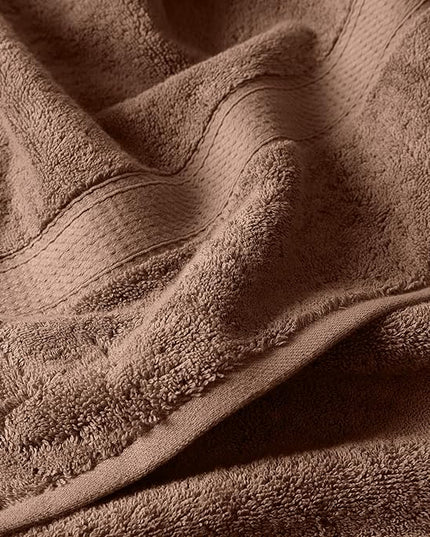 Superior Egyptian Cotton Pile 6 Piece Towel Set, Includes 2 Bath, 2 Hand, 2 Face Towels/Washcloths, Ultra Soft Luxury Towels, Thick Plush Essentials, Guest Bath, Spa, Hotel Bathroom, Chocolate