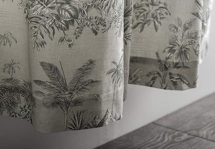 Maison d' Hermine Curtains for Living Room 100% Cotton 96 inch Length One Panel Light Filtering Toile Curtains for Bedroom Windows with Rod and Loop Pockets Drapes (Savana Jouy Green, 50" W x 96" L)