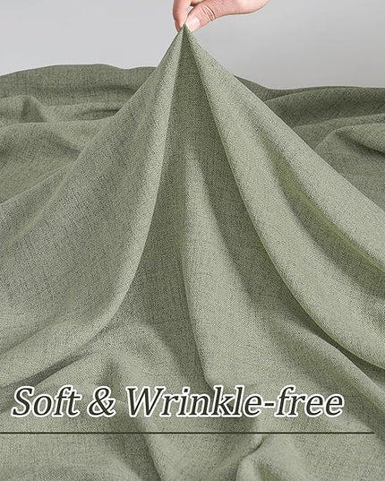 RAIN CITY 96 Inch Long Curtains Pinch Pleat, Back Tab Track System Sheer Pleated Curtains for Bedroom Village Dining Room,Country Farmhouse 96 Length 2 Panel Set,Sage Green Color 42 Inches Wide