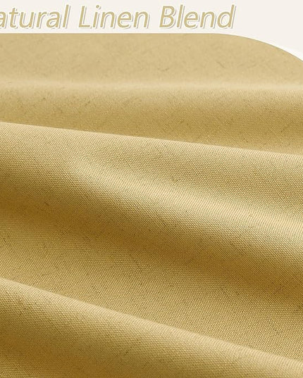Guken Blackout Curtains 100 Inch Length 2 Panels Set for Living Room Bedroom Back Tab Thermal Insulated 100% Black Out Linen Drapes Room Darkening Window Curtains 100 Inches Long,Gold