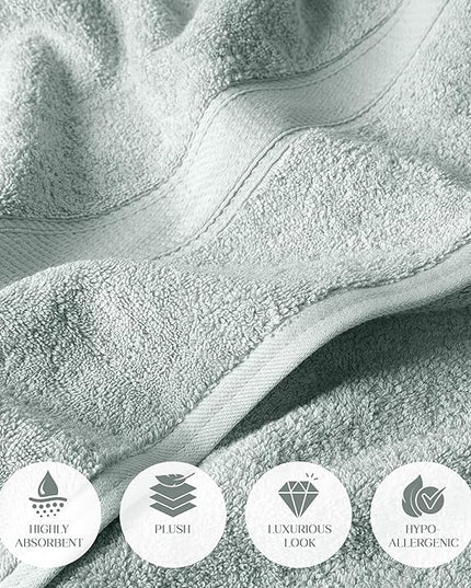 Superior Egyptian Cotton Pile 6 Piece Towel Set, Includes 2 Bath, 2 Hand, 2 Face Towels/Washcloths, Ultra Soft Luxury Towels, Thick Plush Essentials, Guest Bath, Spa, Hotel Bathroom, Sea Foam