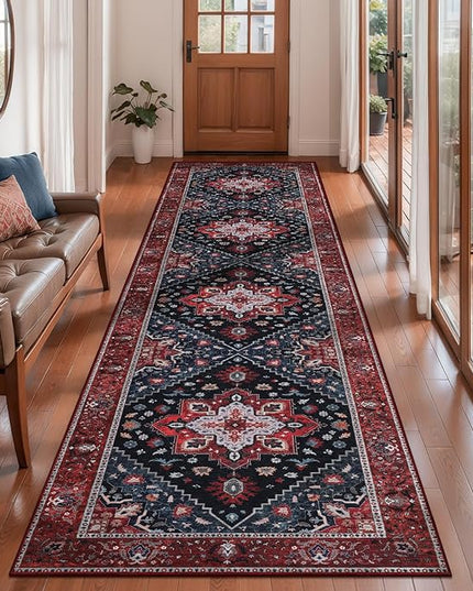 Ciicool 3x10ft Hallway Non Slip Rug, Washable Runner Rug Soft Pet Friendly Indoor Floor Long Carpet Low Pile Rug for Bathroom Kitchen Living Room Bedside Entryway